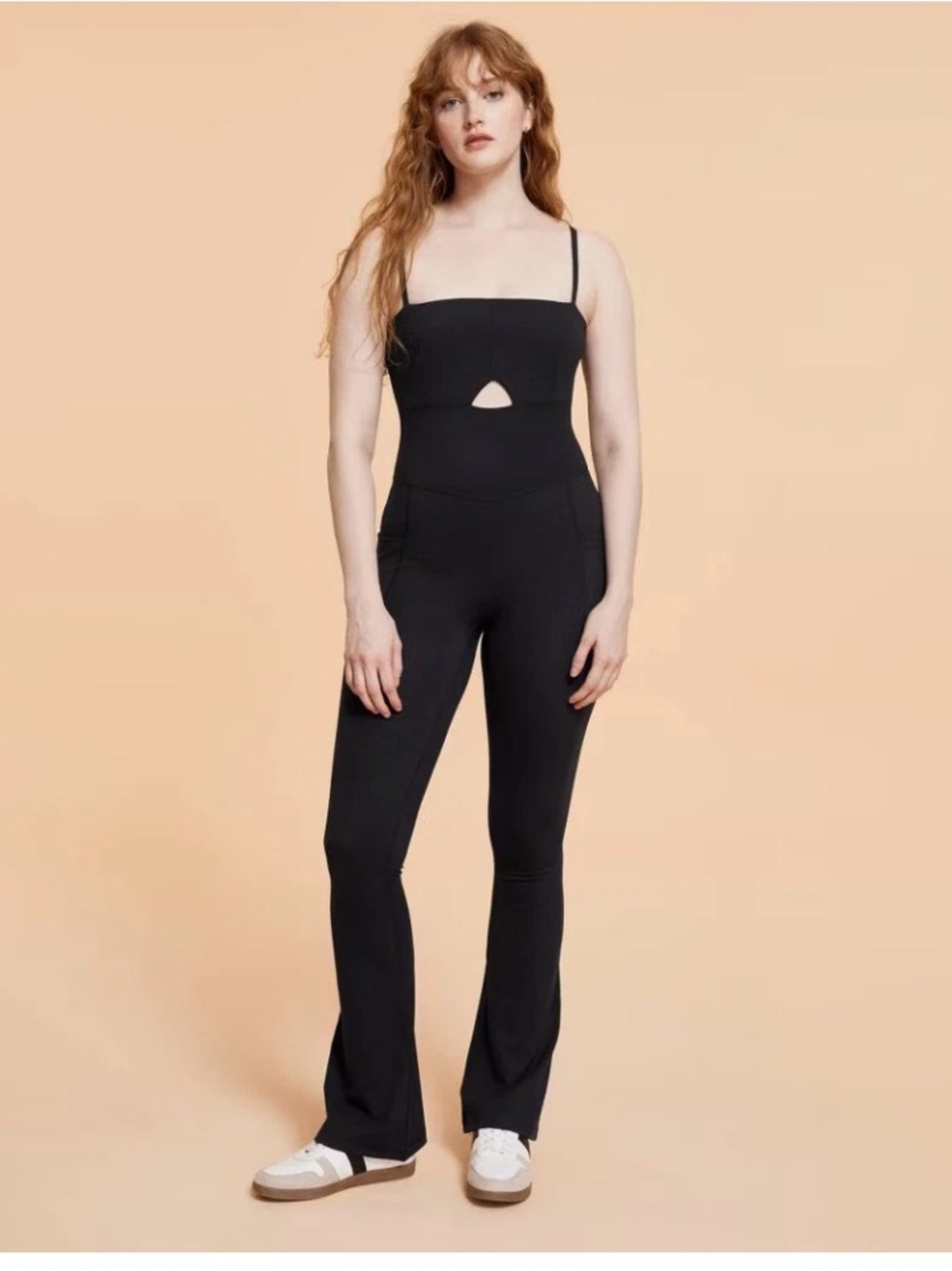 Blogilates Cutout Stretch Knit Flare Jumpsuit lite Blue XS